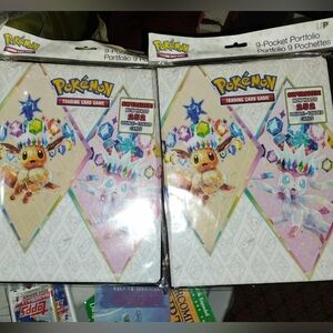 2 Pokemon Eevee and Gem Trading Card Game Portfolios. Will Hold Up To 252 Cards